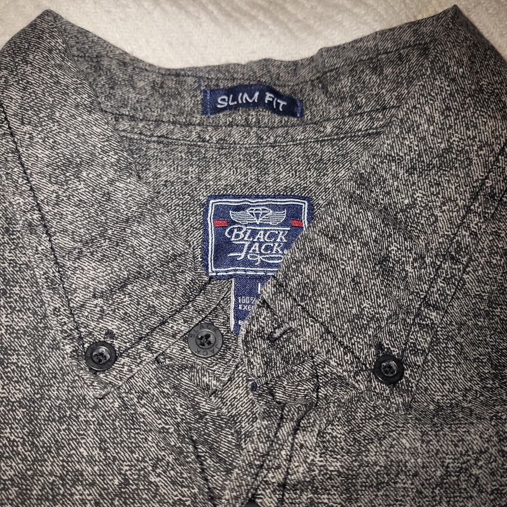 Men's Gray Casual Button Down Shirt